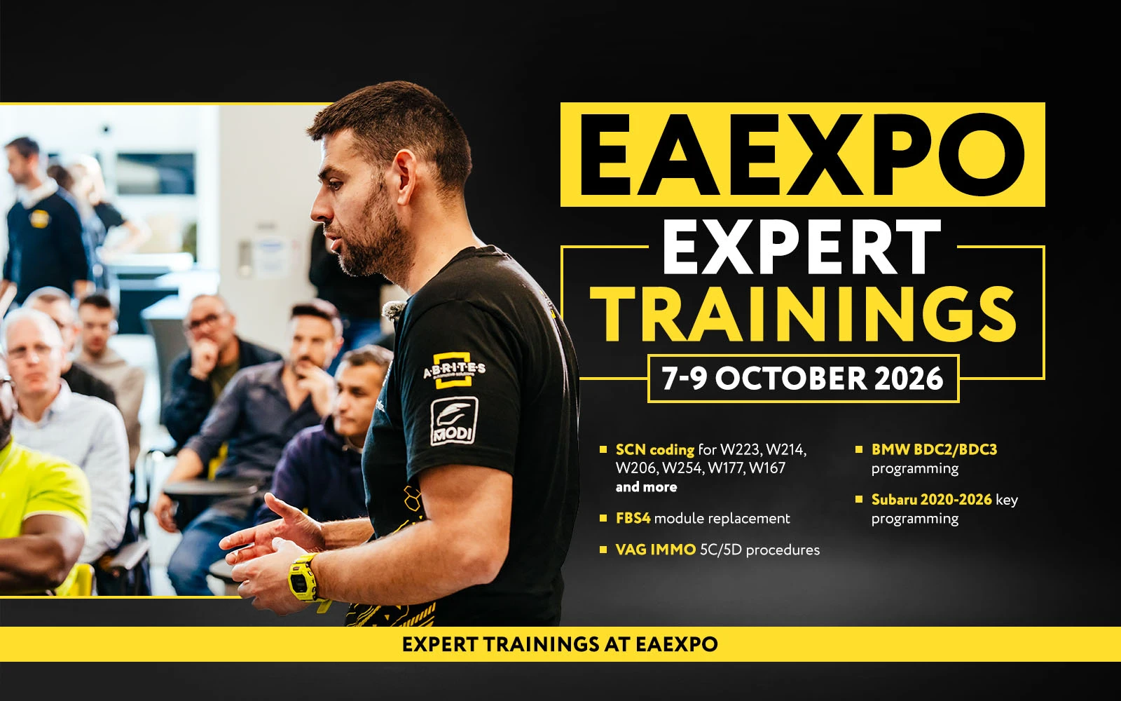 Unique Abrites Solutions at the EAExpo 2026 Trainings: SCN coding for Mercedes-Benz W223, W214, W206, ...