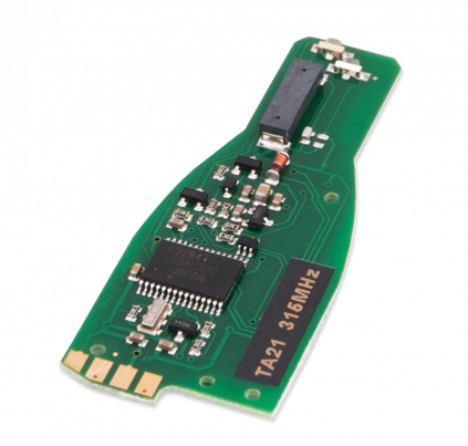 TA21 - PCB for Mercedes IR key fob case with chrome. Frequency - 315 Mhz