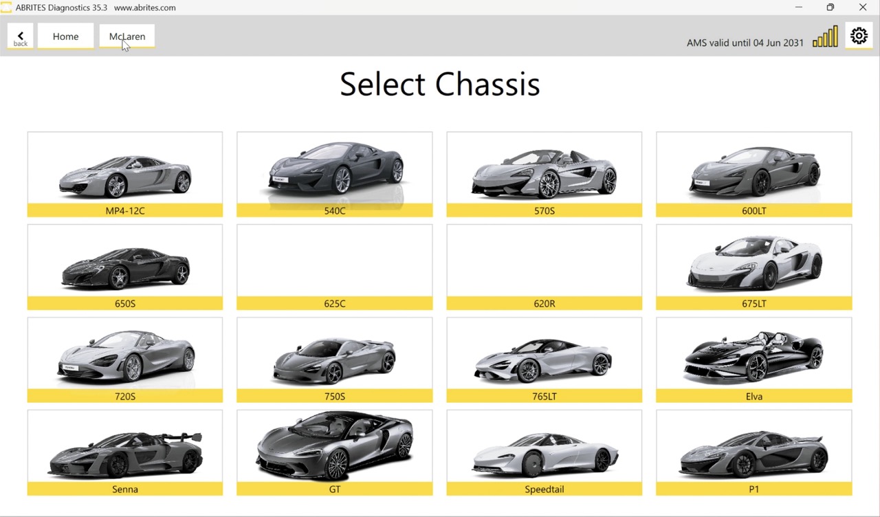 Abrites Diagnostics for McLaren models