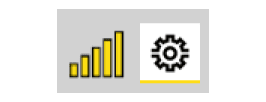 A yellow and black gear icon. Description generated by AI