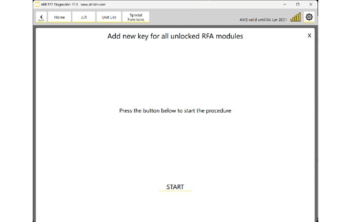 A computer screen with a message to press the button to start. Description generated by AI