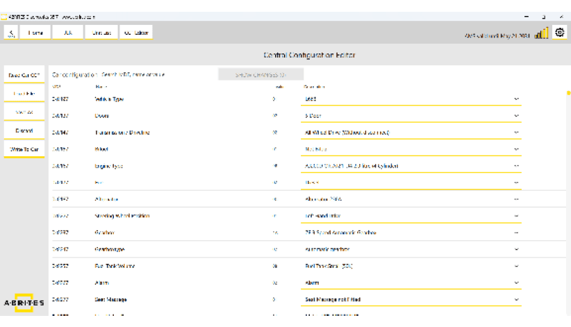 A table listing vehicle specifications including 5 Door, All Wheel Drive, Not Bifuel, Diesel, Alternator 230A, and Left Hand Drive. Description generated by AI