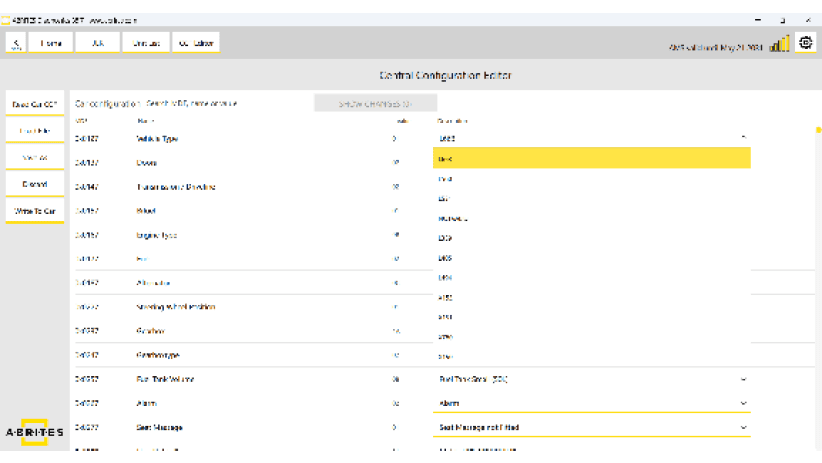 A table showing a list of codes with one highlighted in yellow. Description generated by AI