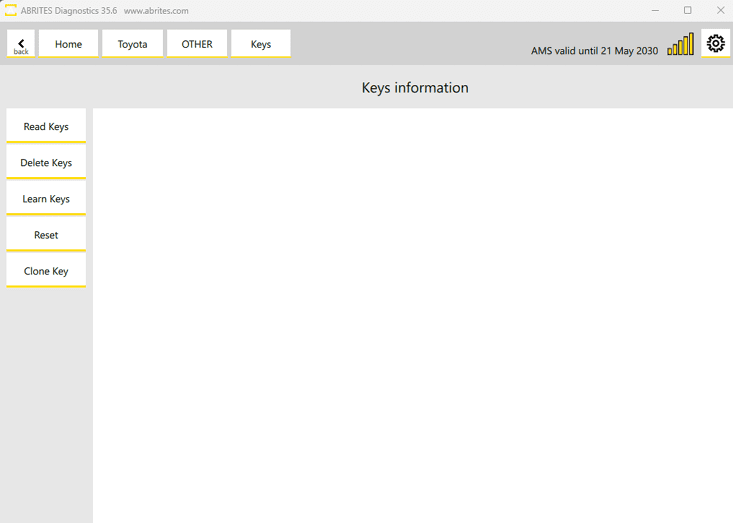 A computer screen displaying a blank sheet of paper with the words “keys information" written at the top. AI generated content